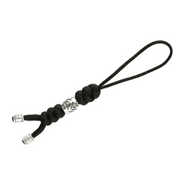 M-Tac Knife Lanyards with Beads - Paracord Lanyard - Tactical Lanyard for Knife - Zeus Stainless (Black)
