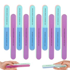 Pack of 10 polishing files, fingernails, nail polishing file, nail buffers, manicure tool, compact and portable, for personal daily manicure and nail care in beauty salons