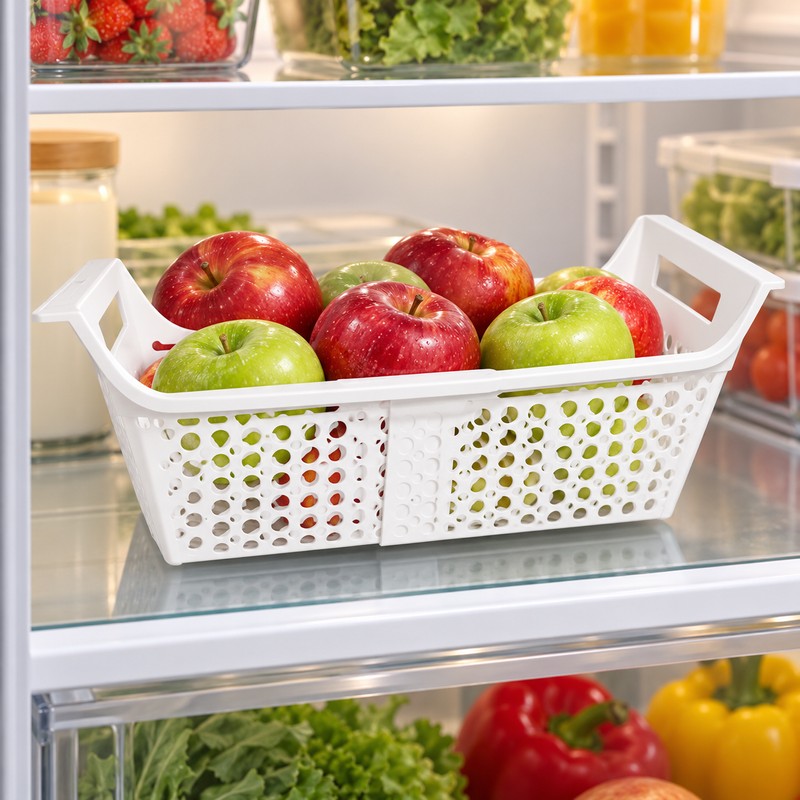 Expandable PP Refrigerator Storage Basket – Odorless Fridge Organizer Bin