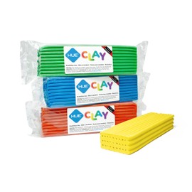 HUE Clay (formerly Newplast) - Firm, Reusable, Non-Drying, Oil-Based Modelling Material for Stop Motion Animation, Hobbyists & Sculptors. One Colour Layered Bar 500g, Blue