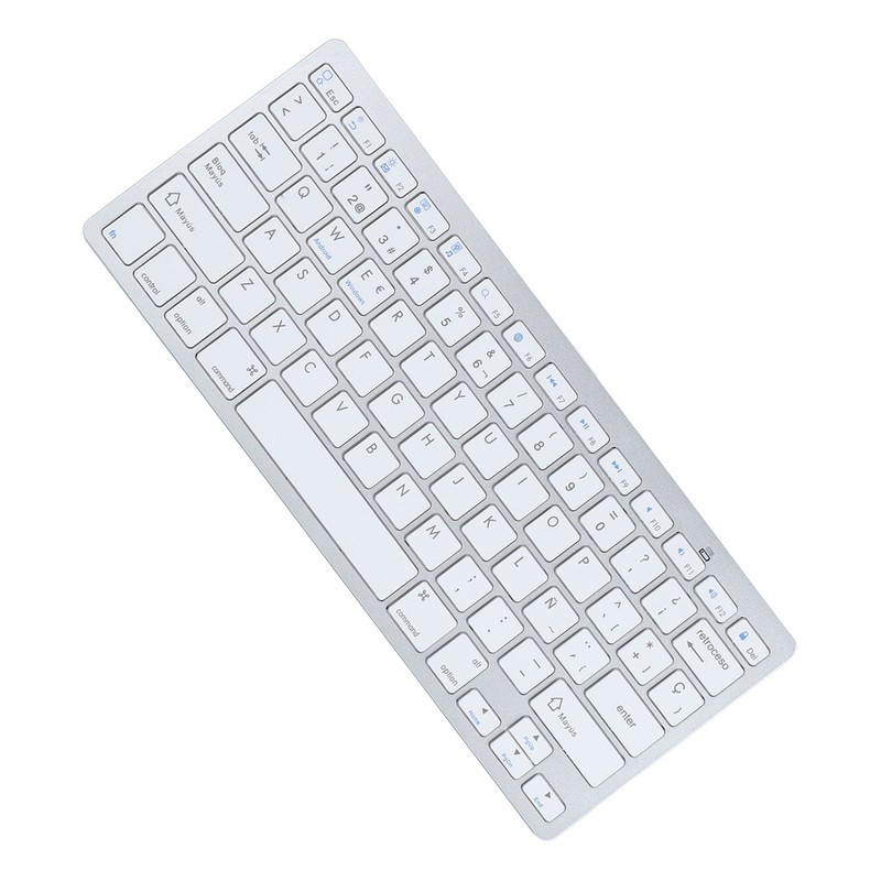 78 Keys Spanish Wireless Bluetooth Keyboard Thin Lightweight Silent Spanish
