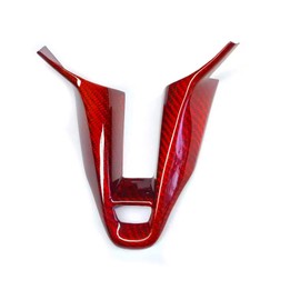 FUEISOF Steering Wheel Bottom Cover Genuine Carbon Fiber Red Fit for Hyundai i20 / i20N / Kona N 2017-2023