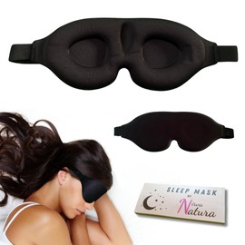 Sleep Mask for Men Women Sleeping Travel Meditation Yoga Light Blocking Adjustable Soft Breathable and Ultra Comfortable Eye Protection Black Design Ergonomic Design