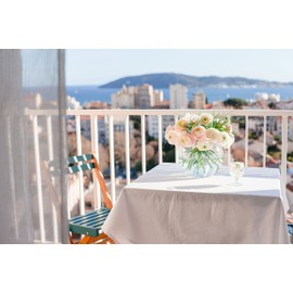 6 Packs Square Tablecloth White, 52×52Inch Square Table Cover Polyester Table Cloth Washable for Square Tables, Wrinkle Resistant Polyester Table Cover for Buffet/Wedding/Party(52×52Inch/White)