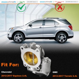 12670834 Electric Throttle Body Compatible with 2012-2017 Chevy Terrain 2.4L, Fit for 2012-2017 Equinox 2.4L Throttle Body Assembly Replace OE #12669146 12632101