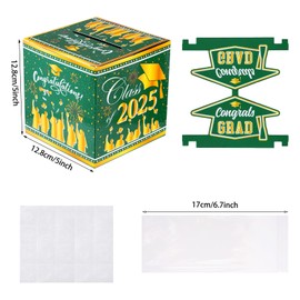 choyaxo Graduation Money Box for Cash Gift Pull Funny Surprise Graduation Gifts for Graduation Party Supplies (green)