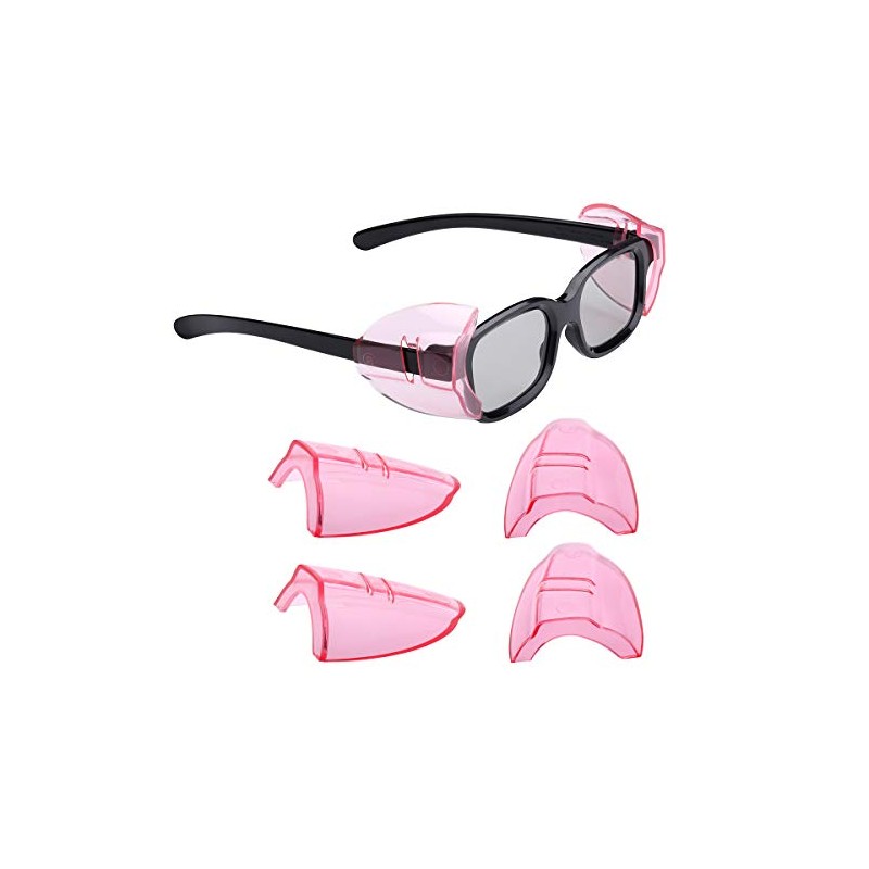 2 Pairs Safety Glasses Side Shields Large, Slip on Side