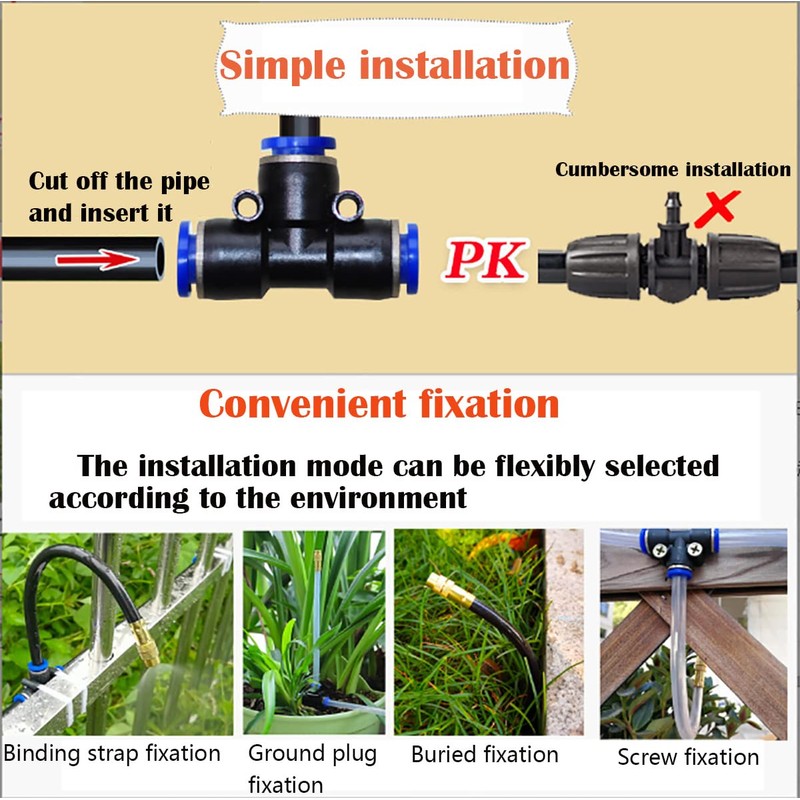 CESFONJER 5M PE Pneumatic Hose Kit, with 6 Pieces Quick