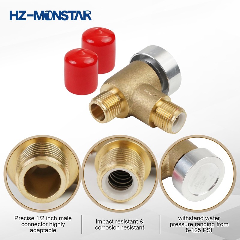 HZ-MONSTAR Brass RV Vacuum Breaker Check Valve, 571-VAC-CHK-A Camper Trailer