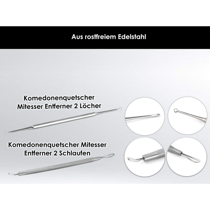 6-Piece Stainless Steel Comedone Squeezer Set Blackhead Remover