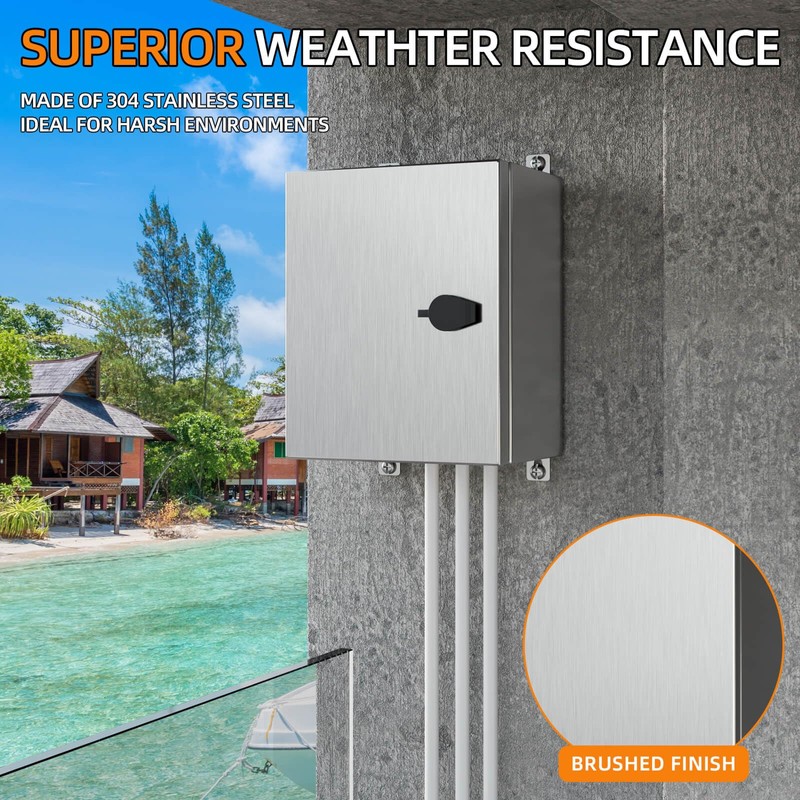 KWONONG Stainless Steel Enclosure, IP65 Waterproof Electrical Box for Indoor