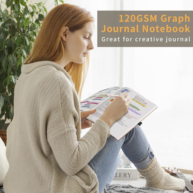 AHGXG Graph Paper Notebook - Grid Notebook Journal, 120 GSM