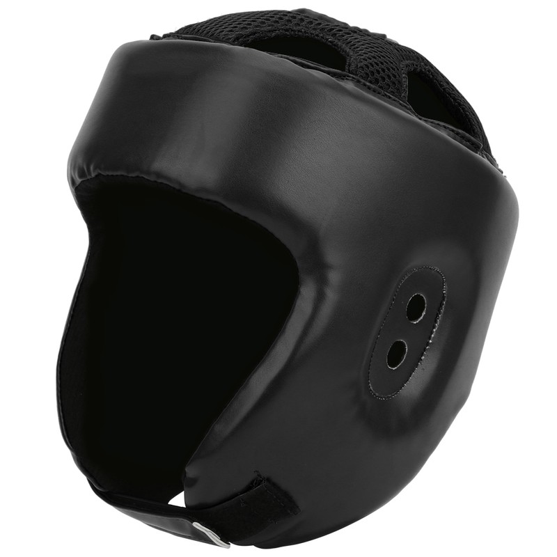 Boxing Helmet PU Leather Adjustable Head Guard Sanda Kickboxing Training