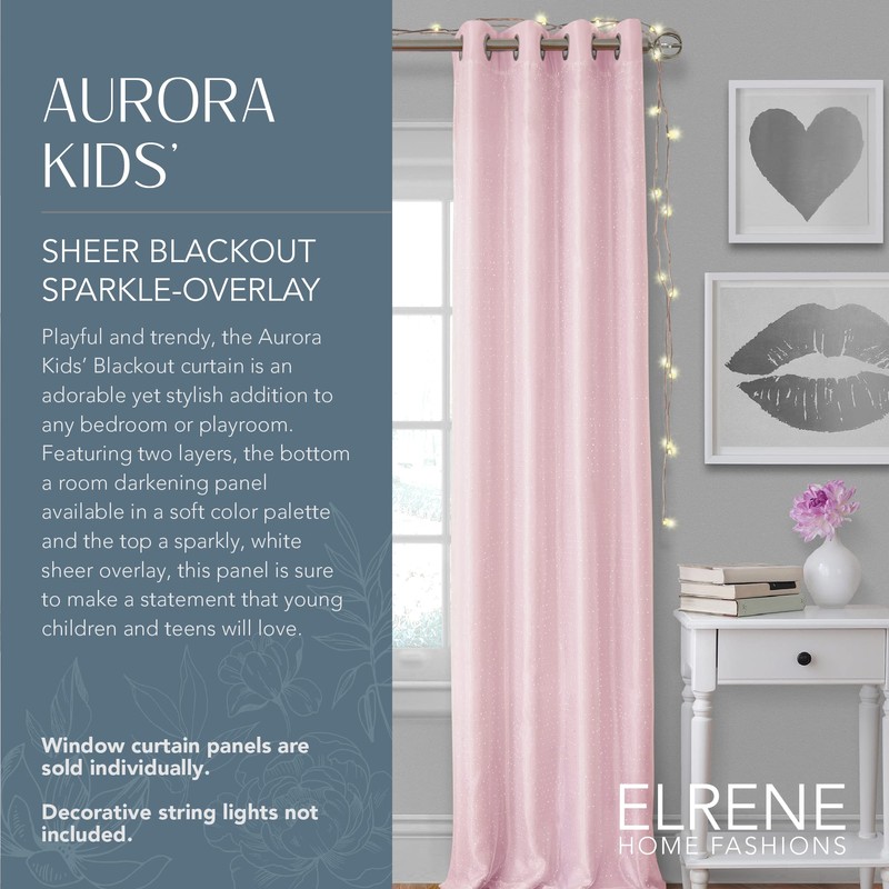 Elrene Home Fashions Aurora Pink Faux Silk Window Curtain with