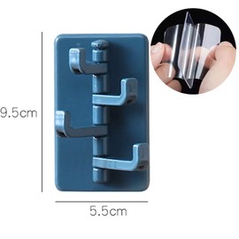 Hoshen 4PCS 180° Flexible Rotating Simple Hook, Creative Bathroom and Toilet, Strong Nail-Free Hook, Seamless Wall Hook, Clothes Hook - Four Color