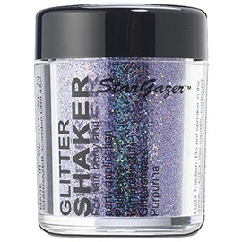 Stargazer Starlight Glitter Shaker, Lilac Cloud. Cosmetic glitter powder for use on the eyes, lips, face, body, hair and nails.