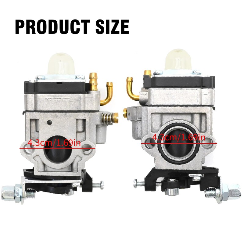 Hoypeyfiy Carb Carburettor, 10mm 2 Stroke Carburetor Carb Kit, Carburetor