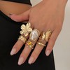 KOFISNI Chunky Gold Stackable Rings for Women Non Tarnish Adjustable