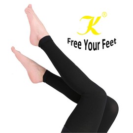 KEKING® Medias de compresión hasta el muslo sin pies, unisex, 20-30 mmHg, mangas de compresión con banda de silicona antideslizante, opacas, tratamiento de hinchazón, venas varicosas, edema, negro, 3XL