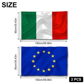 Italy Flag, Handmade Italy Flag, Large Italy Flag, Italy Square Flag, EU Flag, for Sports Events, Paraden, Rectangle 90 x 150 cm, 1 Piece