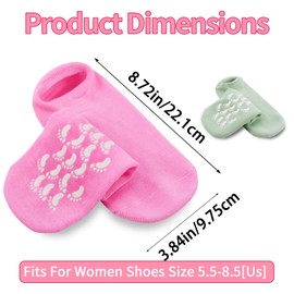 Giloner Foot Moisturizing Socks 2Pairs,One Size Silicone Socks for Women,Gel Socks for Foot Care,Silicone Socks for Repairing and Softening Dry Cracked Feet Women.