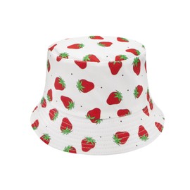 YAMEIZE Strawberry Bucket Hat for Women - Girls Strawberry Shortcake Hat Cute Pink Bucket Hat Beach Summer Outdoor