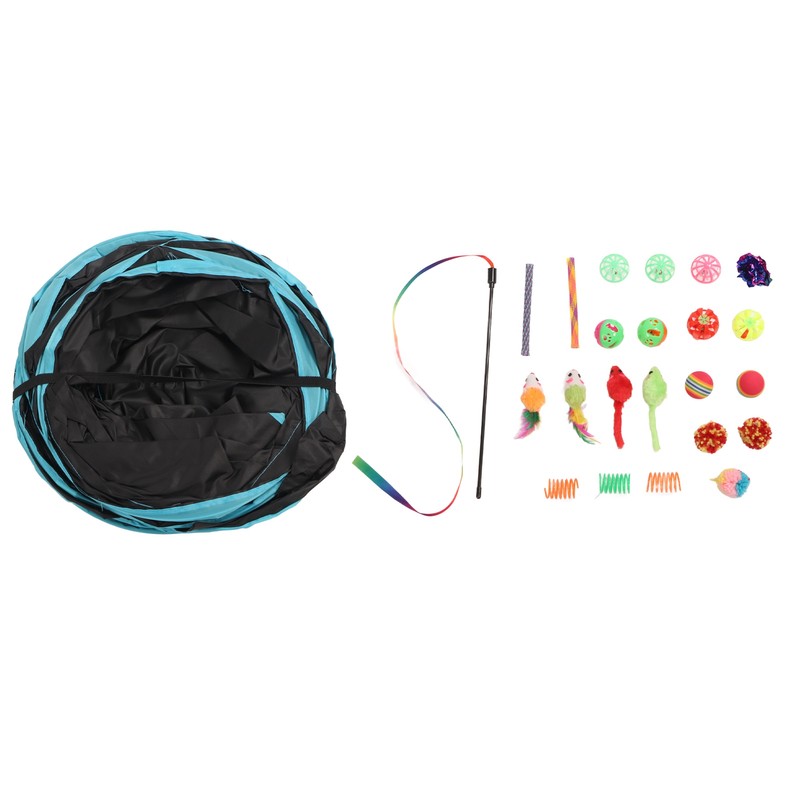 Cat Play Tunnel Toy Set Multipurpose Fun Interactive Bell Ball
