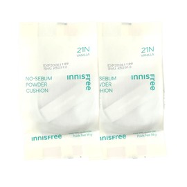 Refill Innisfree No Sebum Powder Cushion 21N Vanilla x2 / 리필이니스프리 노세범 파우더 쿠션 21N 바닐라 x2개