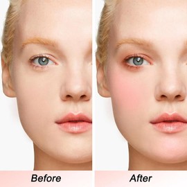 Blush Compact - Matte Shimmer Baked Cream Cheek Powder Palette for Radiant, Long-Lasting Glow - Buildable Blusher Makeup with Brush