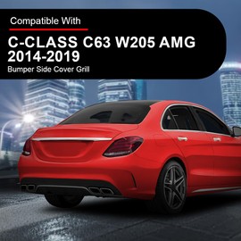 Rear Bumper Vent Grille, Fit Benz C-Class C63 W205 AMG 2013 2014 2015 2016 2017, Left and Right Side Pair