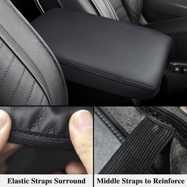 Ruautumn Car Center Console Armrest Cover for Honda Civic 2022-2025 2026, Soft Armrest Pad Cover Protector Cushion for Honda Civic 2022 2023 2024 2025 2026 Interior Accessories (Black)