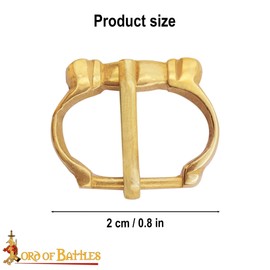 Lord of Battles Medieval Historical Buckles Solid Brass Ideal For Reenactment, Medieval Events, SCA, LARP (Medieval Small Brass Buckle (Set of 5))