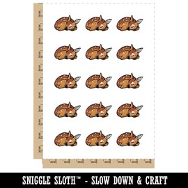 Baby Sleeping Deer Fawn Temporary Tattoo Water Resistant Fake Body Art Set Collection - 15 2" Tattoos (1 Sheet)