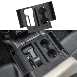 Maxzina Gear Shift Panel Tray Compatible with 2021-2025 Ford F150 Center Console Storage Gear Shifter Organizer with Cup Holder Insert for 2024 F-150 Accessories (40/Console/40 with Shift Knob ONLY)