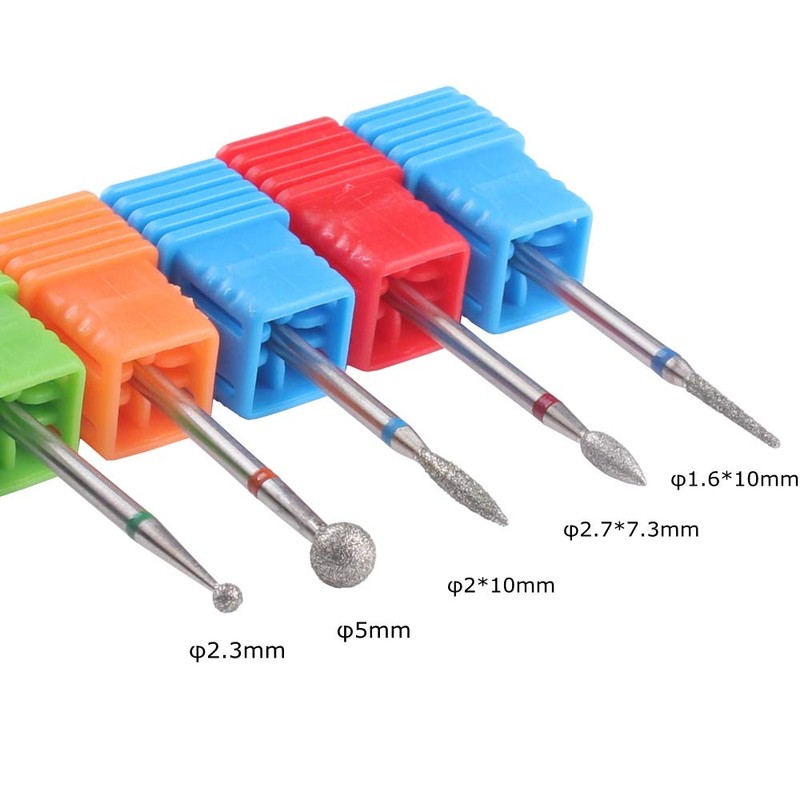 5pcs Diamond Nail Machine Drill Bit Nail Foot Cuticle Clean