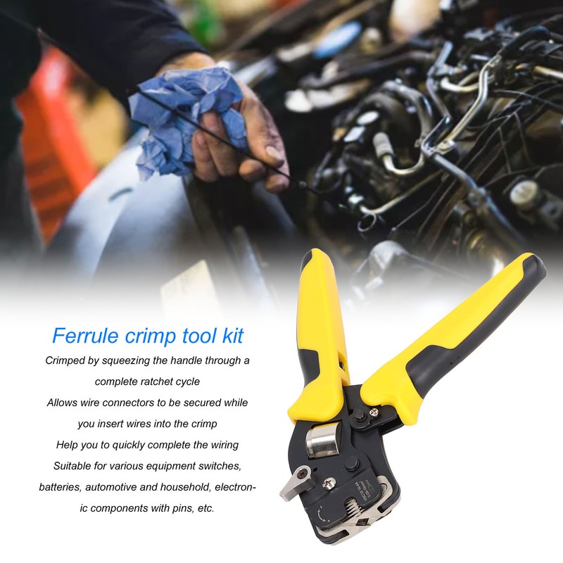 Ratcheting Wire Crimper Self Adjusting E Tube Manual Multifunction Crimping