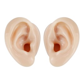 2 Pcs Silicone Ear Model, Fake Ear Models Left and Right Soft Flexible Model Fake Ear Piercing Practice,Realistic Silicone Ear Mold for Study Practice Teaching Tool, Jewelry Display