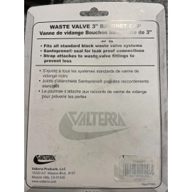 Valterra T1020VP 3" Waste Valve Bayonet Termination Cap Clear