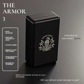 Armor Kings: TheArmor3 Black, Premium Faraday Box, Quick Open, RFID Blocker for Cars, 1 Pack, for Small Keys