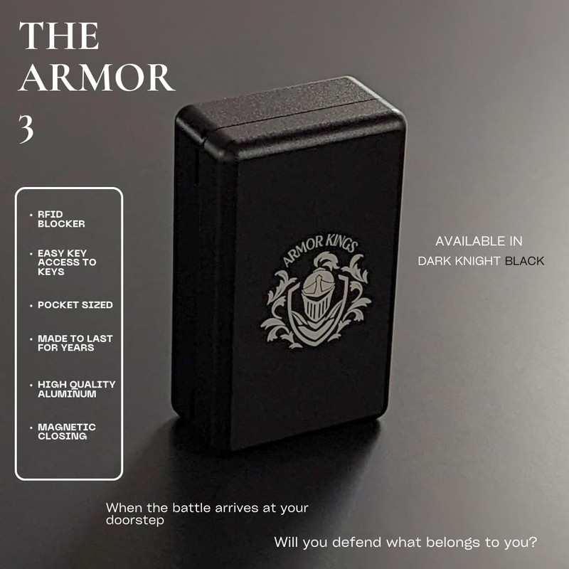 Armor Kings: TheArmor3 Black, Premium Faraday Box, Quick Open, RFID