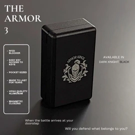 Armor Kings: TheArmor3 Black, Premium Faraday Box, Quick Open, RFID Blocker for Cars, 1 Pack, for Small Keys
