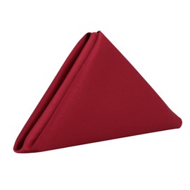 YOUR CHAIR COVERS - 10 Pack 20 Inch L'Amour Satin Napkins Dark Red, Oversized, Double Folded and Hemmed Table Napkins for Restaurant, Bistro, Wedding, Thanksgiving and Christmas