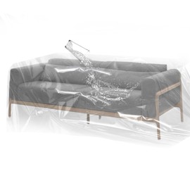 TUAKIMCE 1PCS Plastic Sofa Cover, Furniture Proof Dust Cover Couch Cover, Heavy Duty Waterproof Sofa Protection Cover, Sofa Storage Bag, Moving Sofa Cover for Sofas, Bed,Couch,Ground, 300cm x 200cm