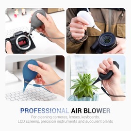 JJC Camera Air Blower for Digital SLR Mirrorless Camera Sensor CCD CMOS Lens Filter, Lens Blower with Lanyard for Outdoor Travel Cleaning-Transparent