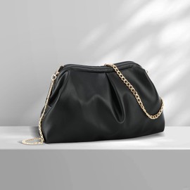 EVEOUT Dumpling Clutch for Women PU Leather Party Clutch Pouch Bag Stylish Handbag Purse for Wedding Dinner