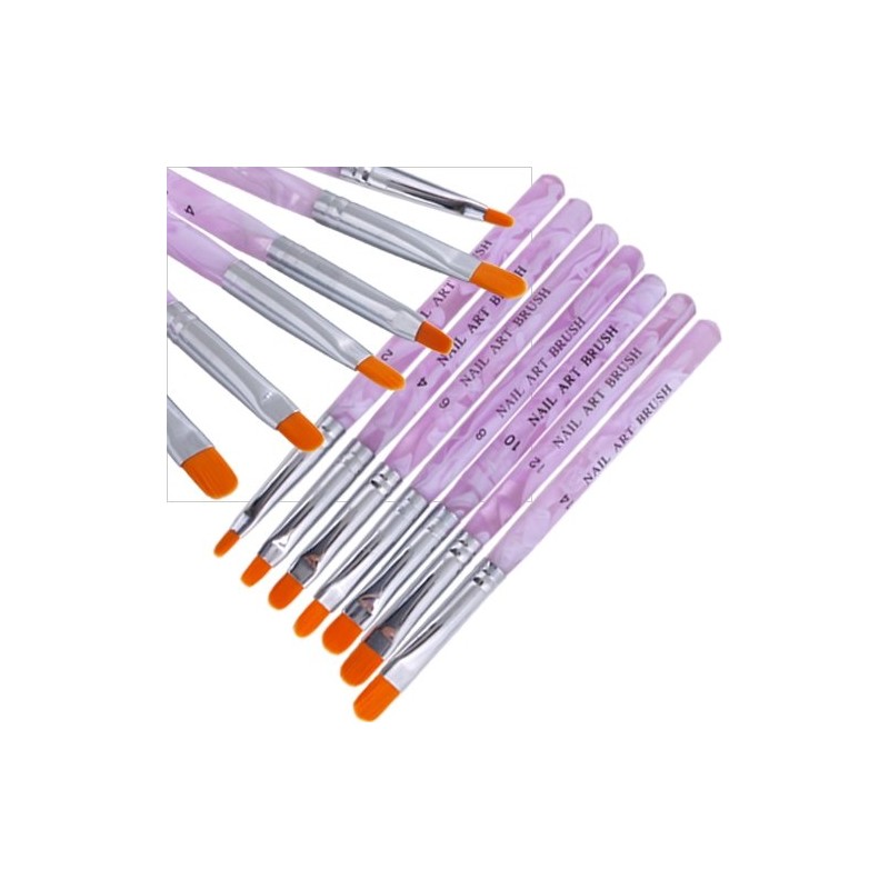 7 X Acrylic UV Gel Nail False Tips Builder Brush