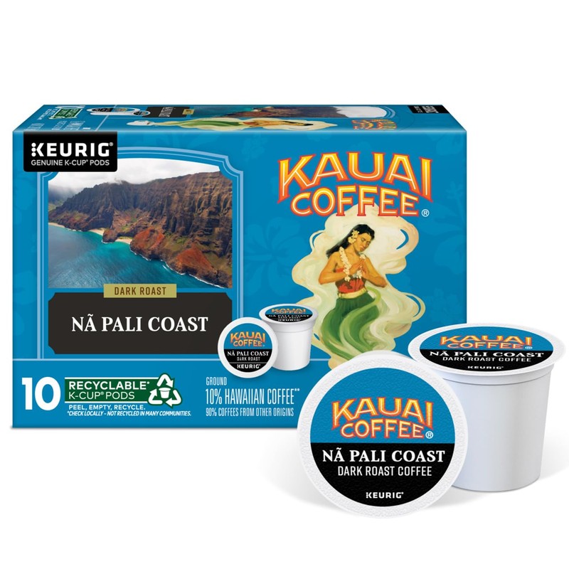 Kauai Coffee Na Pali Dark Roast - Compatible with Keurig