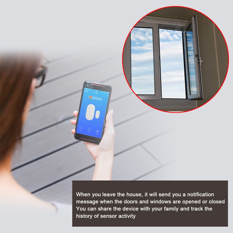 Door Window Sensor Zigbee Magnetic Detector Mobile Remote Control for