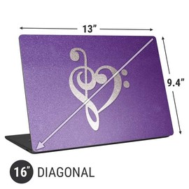 Skinit Laptop Decal Skin Compatible with Universal Laptop 16in (13 x 9.4in) Originally Designed Purple Glitter Musical Heart Design