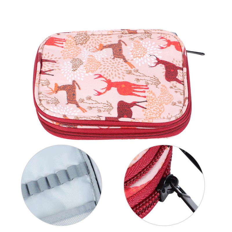 Knitting Storage Bag Portable Crochet Hook Needle Sewing Tool Case(Short